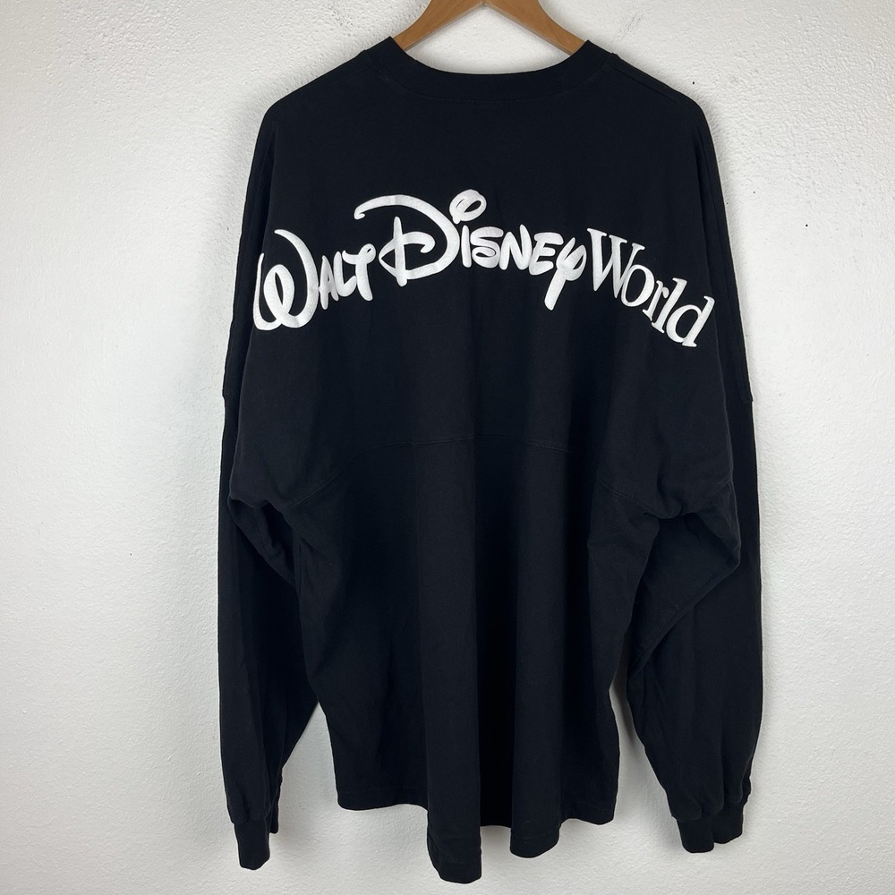 Disney Spirit Jersey XXL Walt Disney World Script Black White Long Sleeve Shirt